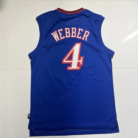 Vintage Philadelphia Sixers NBA Chris Webber Reebok jersey L +2 Length Rare!